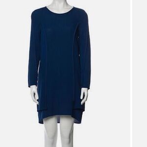 3.1 PHILLIP LIM Long Sleeve Tunic Silk Dress in Cobalt Blue SZ 6